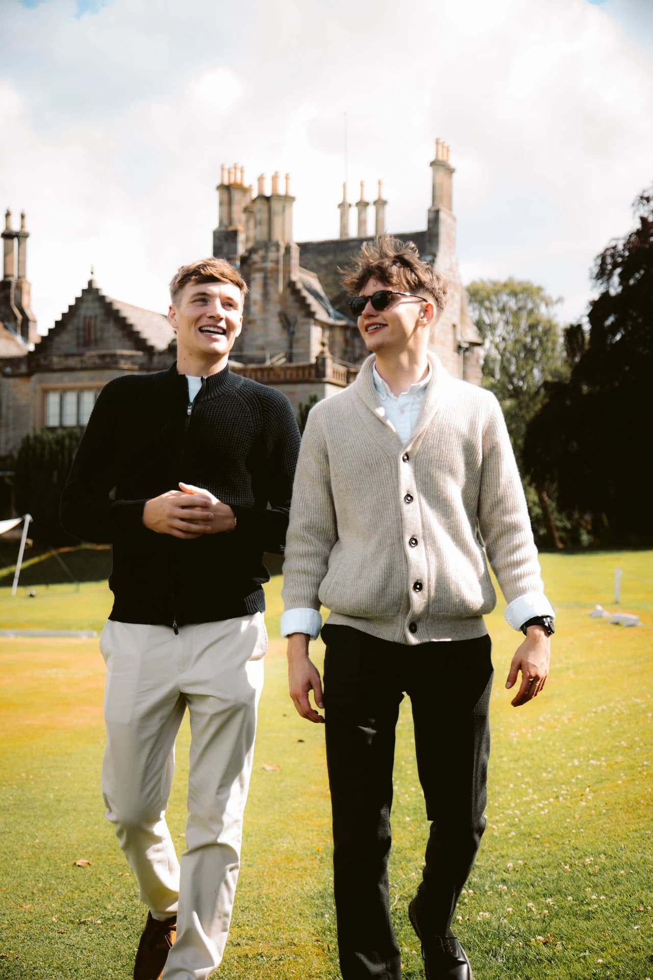 The founders walking through a Scottish estate