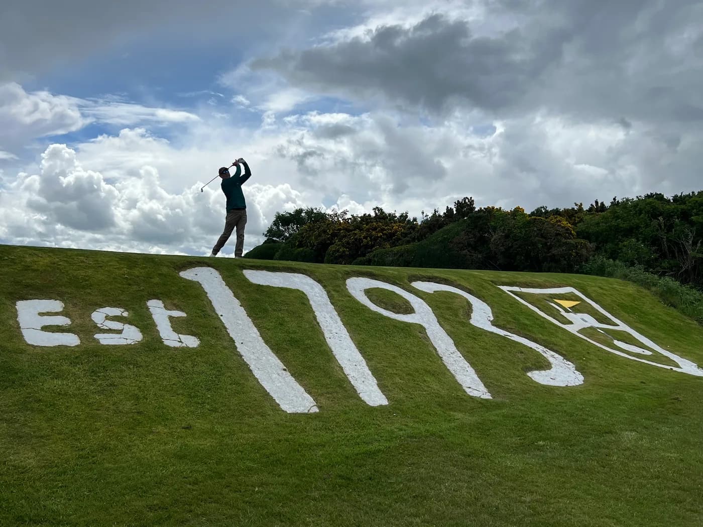 The 1826 lettering and whisky figure on the hillside at The Glenturret